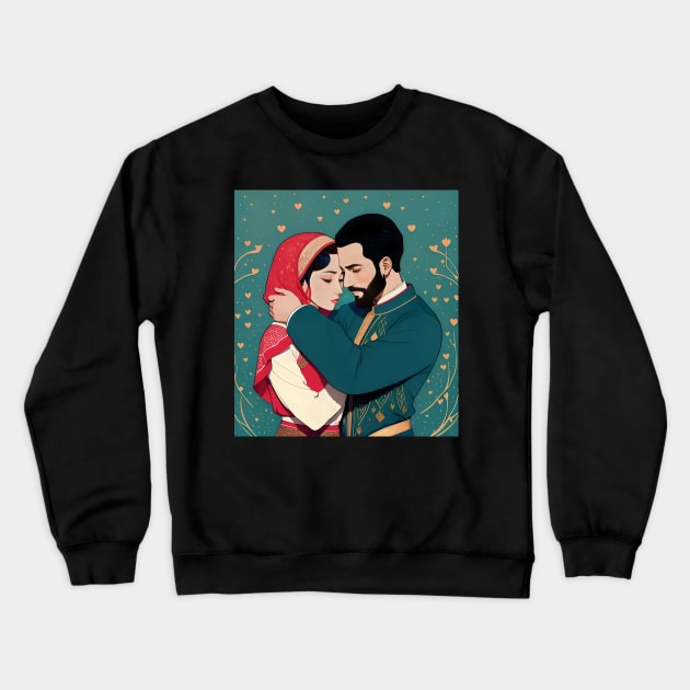 arab couple on wedding night Crewneck Sweatshirt by FRH Design